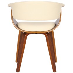 Bruce-ruokailutuolipari keinonahalla ja puisilla käsinojilla