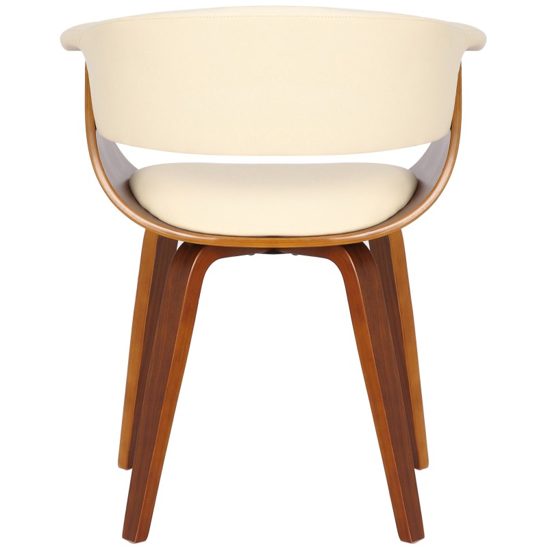 Bruce-ruokailutuolipari keinonahalla ja puisilla käsinojilla