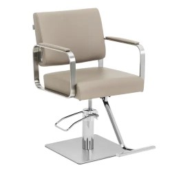 Physa Otley kampaajan tuoli jalkatukella 50 66 cm beige hopea