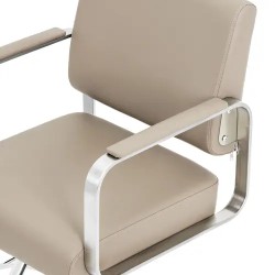 Physa Otley kampaajan tuoli jalkatukella, 50–66 cm, beige/hopea