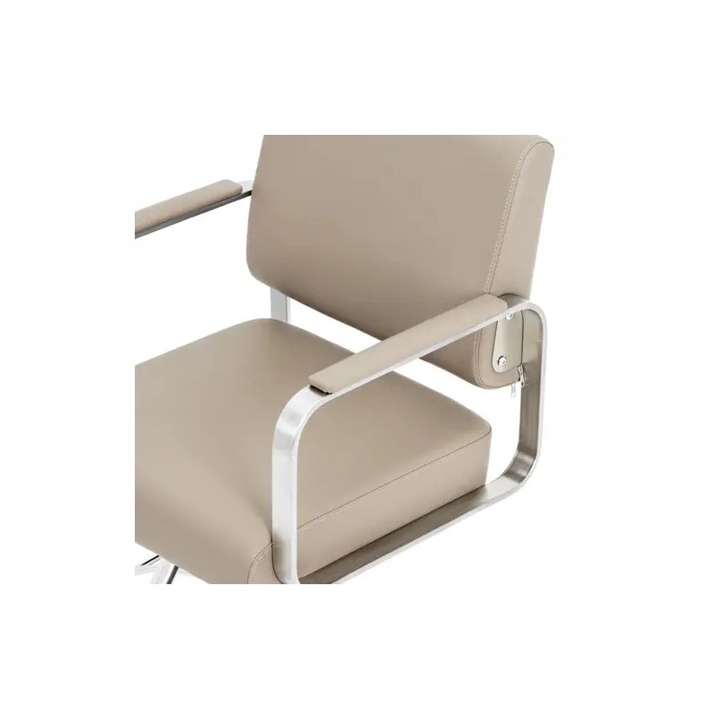 Physa Otley kampaajan tuoli jalkatukella, 50–66 cm, beige/hopea