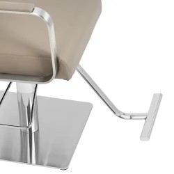 Physa Otley kampaajan tuoli jalkatukella, 50–66 cm, beige/hopea