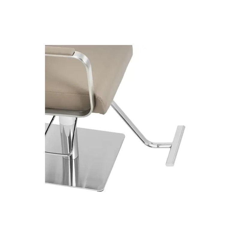 Physa Otley kampaajan tuoli jalkatukella, 50–66 cm, beige/hopea