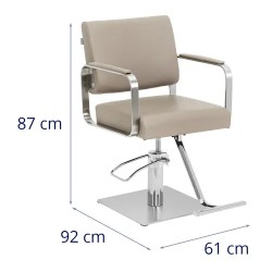 Physa Otley kampaajan tuoli jalkatukella, 50–66 cm, beige/hopea