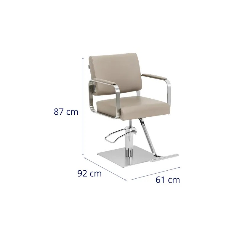 Physa Otley kampaajan tuoli jalkatukella, 50–66 cm, beige/hopea