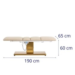 Sähköinen kosmetiikkapöytä 3 moottoria 190 x 65 x 60-76 cm beige/golden