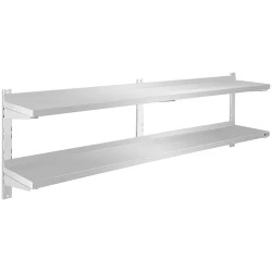 Royal Catering RCWR 180 2 seinähylly ruostumaton teräs 180 x 30 cm 2 tasoa