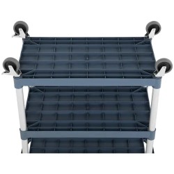 Royal Catering tarjoiluvaunu, 3 hyllyä, 85 x 50 cm, harmaa