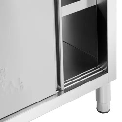 Royal Catering ECO ruostumattomasta teräksestä valmistettu läpivientikaappi 140 x 60 cm 500 kg