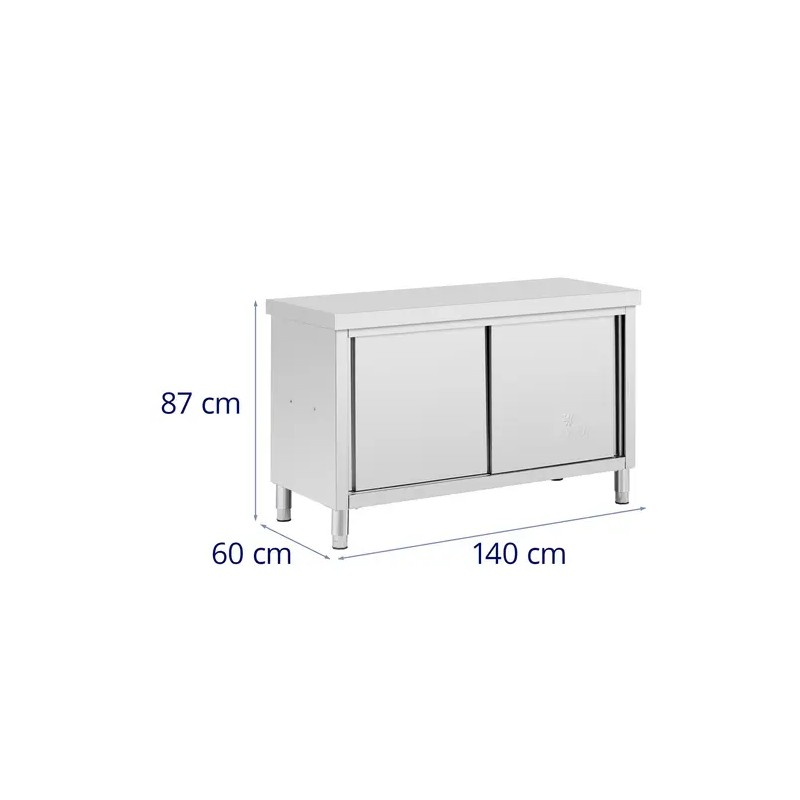 Royal Catering ECO ruostumattomasta teräksestä valmistettu läpivientikaappi 140 x 60 cm 500 kg