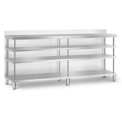 Royal Catering ruostumattomasta teräksestä valmistettu baarityöpöytä 250 x 60 x 115 cm