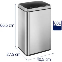 Sensoriroskakori 60 l ruostumaton teräs Duo-malli