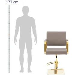 Kampaajatuoli jalkatuella, 490-650 mm, 200 kg, beige ja kulta