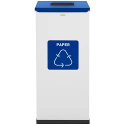 Ulsonix roskakori 60 l valkoinen lakattu teräs paperimerkinnällä 4,6 kg