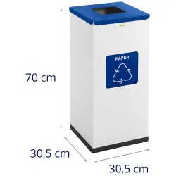 Ulsonix roskakori 60 l valkoinen lakattu teräs paperimerkinnällä 4,6 kg