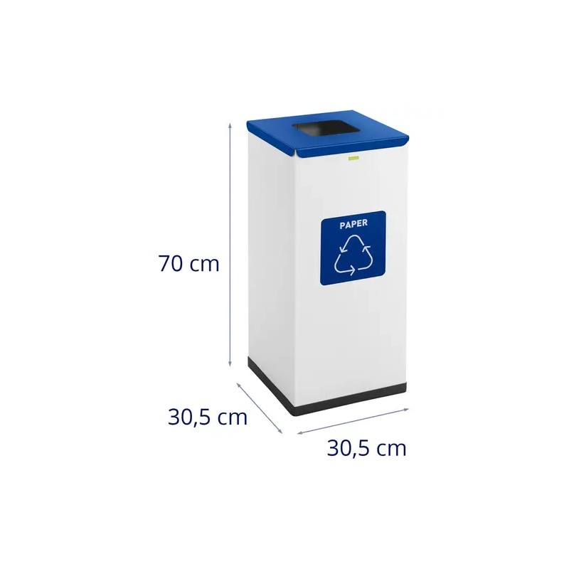 Ulsonix roskakori 60 l valkoinen lakattu teräs paperimerkinnällä 4,6 kg