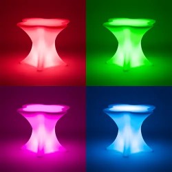 LED-pöytä 80 x 80 x 70 cm RGBW akkukäyttöinen mattavalkoinen