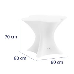 LED-pöytä 80 x 80 x 70 cm RGBW akkukäyttöinen mattavalkoinen