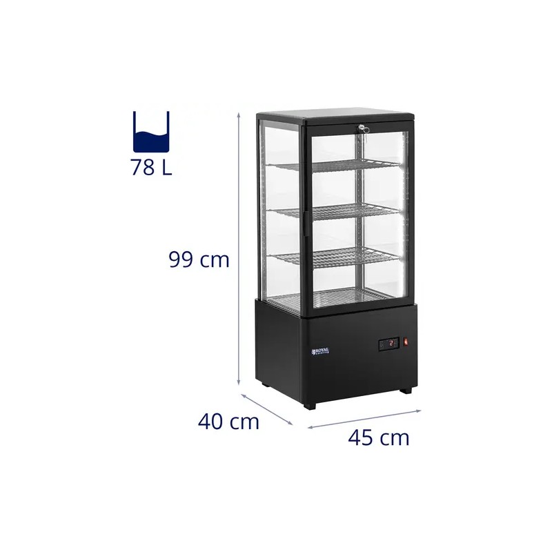 Royal Catering RCCC-78-BT kylmävitriini 78 l musta