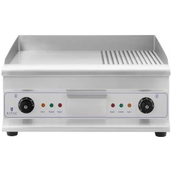Royal Catering RCG-60GB sähkögrillilevy 60 cm, 6 400 W, sileä ja uritettu pinta
