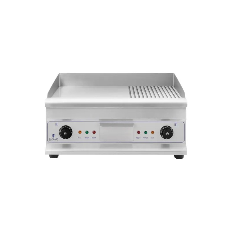 Royal Catering RCG-60GB sähkögrillilevy 60 cm, 6 400 W, sileä ja uritettu pinta