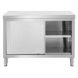 Royal Catering ECO ruostumattomasta teräksestä valmistettu työpöytäkaappi 120 x 80 cm 500 kg