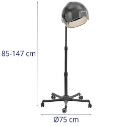 Hiustenkuivatuskuomu jalustalla 1200 W ionitoiminnolla musta