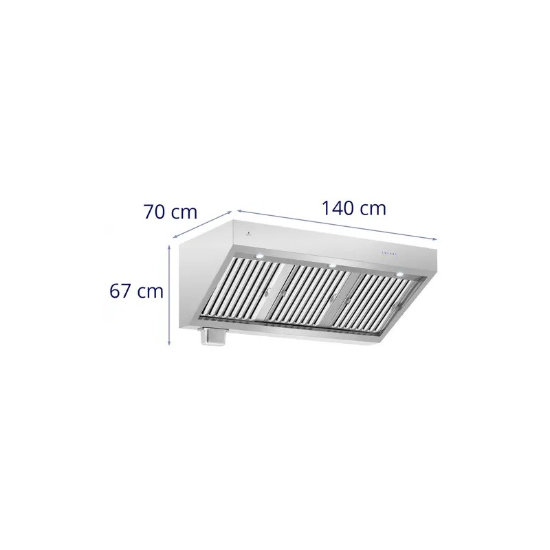 Royal Catering liesituuletin 140 cm 1500 m³/h ruostumaton teräs