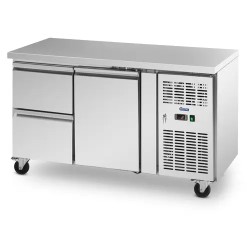Royal Catering kylmälaskupöytä 280 l 1 hylly ja 2 laatikkoa 136 x 70 cm ruostumaton teräs