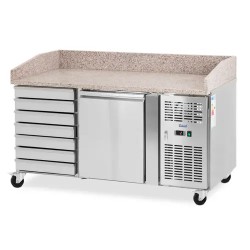Royal Catering kylmälaite rullilla 165 l graniittitaso 151 x 80 cm ruostumaton teräs