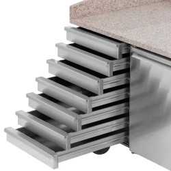 Royal Catering kylmälaite rullilla 165 l graniittitaso 151 x 80 cm ruostumaton teräs
