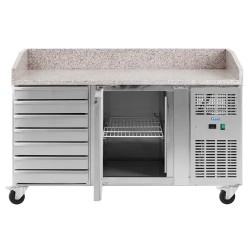Royal Catering kylmälaite rullilla 165 l graniittitaso 151 x 80 cm ruostumaton teräs