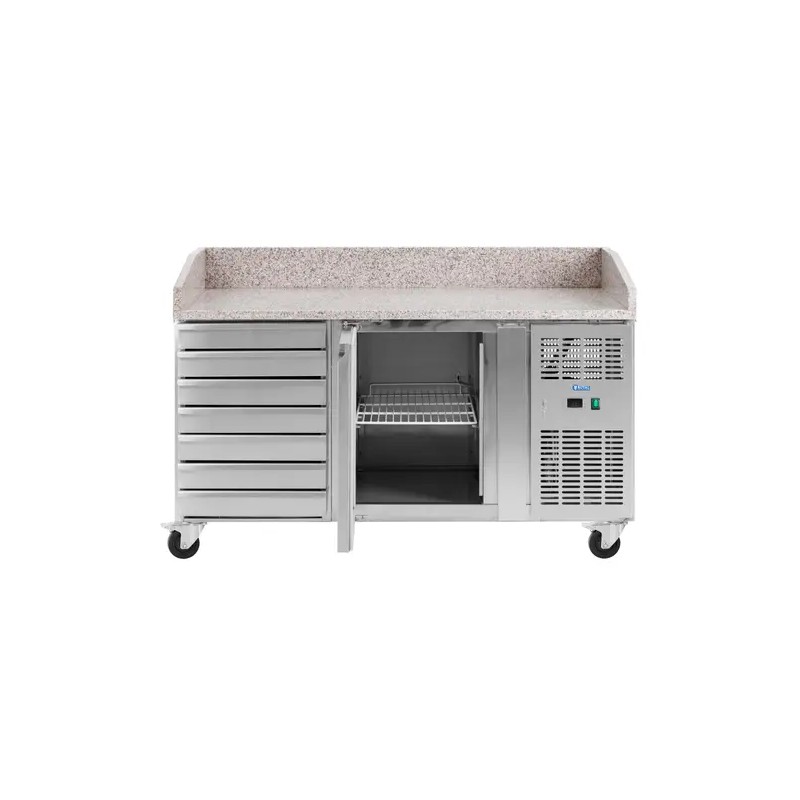 Royal Catering kylmälaite rullilla 165 l graniittitaso 151 x 80 cm ruostumaton teräs
