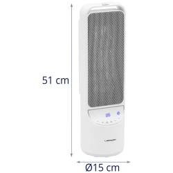 Uniprodo keraaminen lämpöpuhallin 1200/2000 W, valkoinen