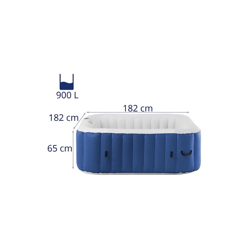 Puhallettava poreallas 900 l, 6 henkilöä, 130 suutinta, tummansininen/valkoinen