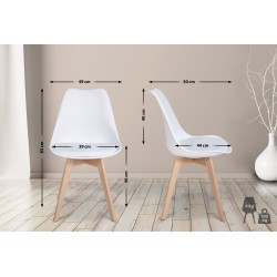 6 kpl ergonominen ruokailutuoli puisella rungolla ja keinonahkaistuimella