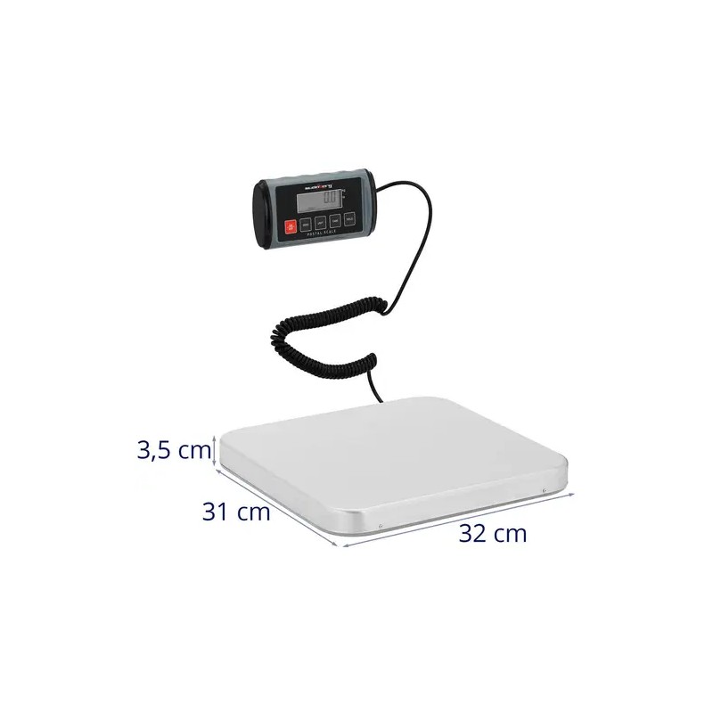 Steinberg Systems SBS-PT-100S digitaalinen pakettivaaka 100 kg 31 x 32 cm ulkoinen LCD-näyttö