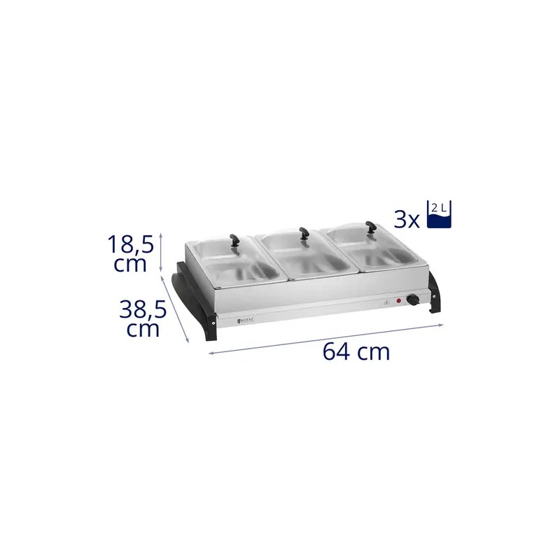 Royal Catering RCHP-400/3 Buffetlämmitin 3 x 2 l 400 W 4,8 kg