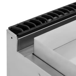 Royal Catering kaasugrilli 12 kW sileä levy 50-300 °C alakaapilla