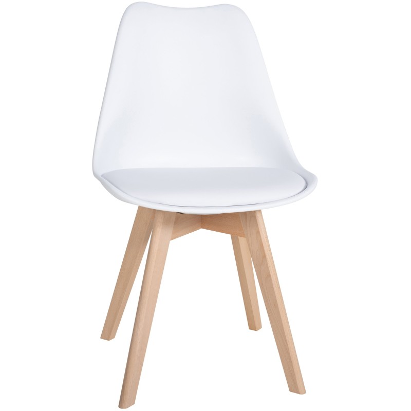 6 kpl ergonominen ruokailutuoli puisella rungolla ja keinonahkaistuimella