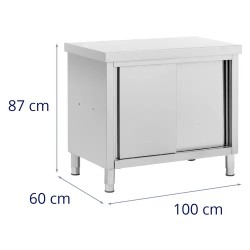Royal Catering ECO ruostumattomasta teräksestä valmistettu läpilastuskaappi 100 x 60 cm, 500 kg