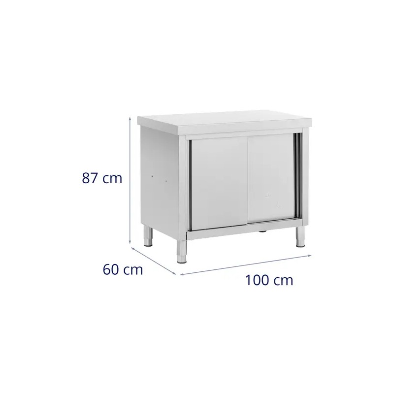 Royal Catering ECO ruostumattomasta teräksestä valmistettu läpilastuskaappi 100 x 60 cm, 500 kg