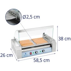 Hot Dog Grill RCHG-7E, 7 rullaa, ruostumaton teräs 9,15 kg