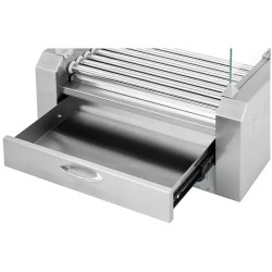 Royal Catering RC-RG7DC Hot Dog -grilli 7 rullaa ja lämmityslaatikko ruostumaton teräs