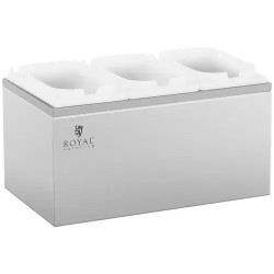 Kastikepumppu 3 x 2 l ruostumattomasta teräksestä