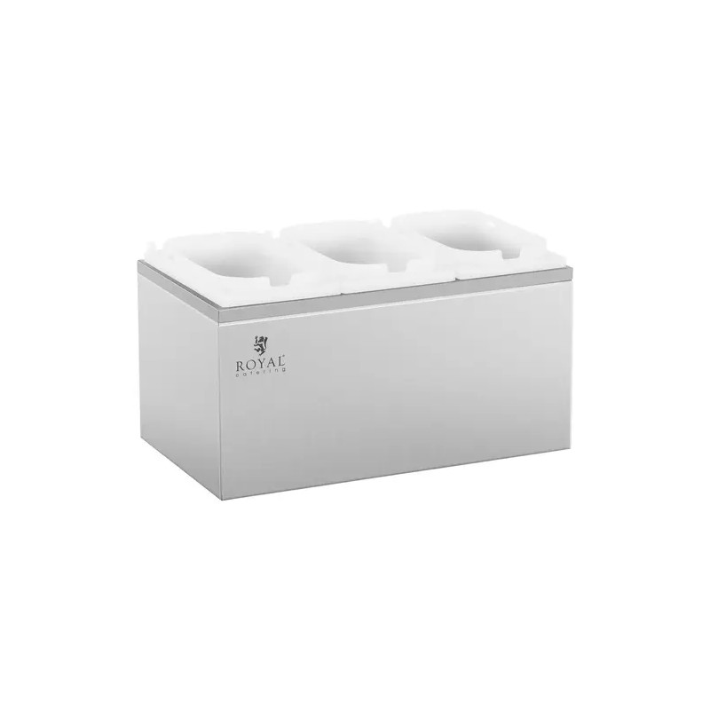 Kastikepumppu 3 x 2 l ruostumattomasta teräksestä