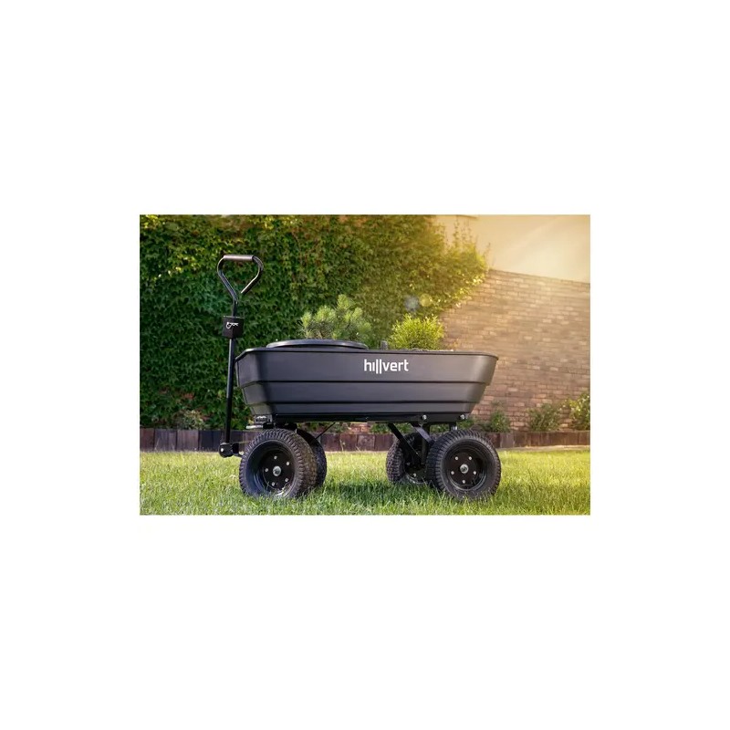 hillvert HT-Q.BASS-125G puutarhakärry 125 l 350 kg kippitoiminnolla