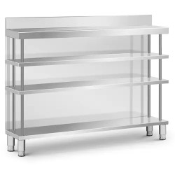 Royal Catering baarityöpöytä ruostumaton teräs 150 x 30 x 115 cm 4 hyllyä