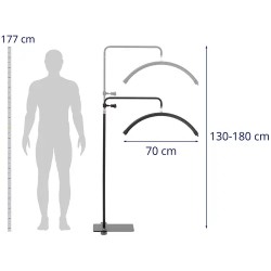 LED-kosmetiikkalamppu 40 W 3000-6000 K korkeussäädettävä musta
