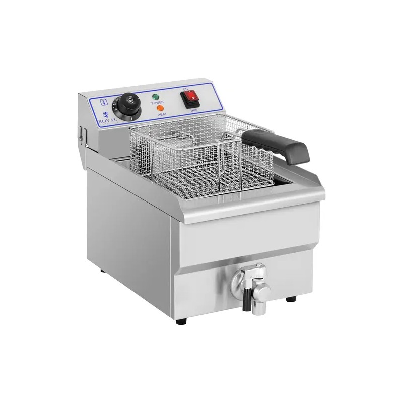 Royal Catering sähkökäyttöinen rasvanpaistin 10 l 3200 W poistoventtiilillä